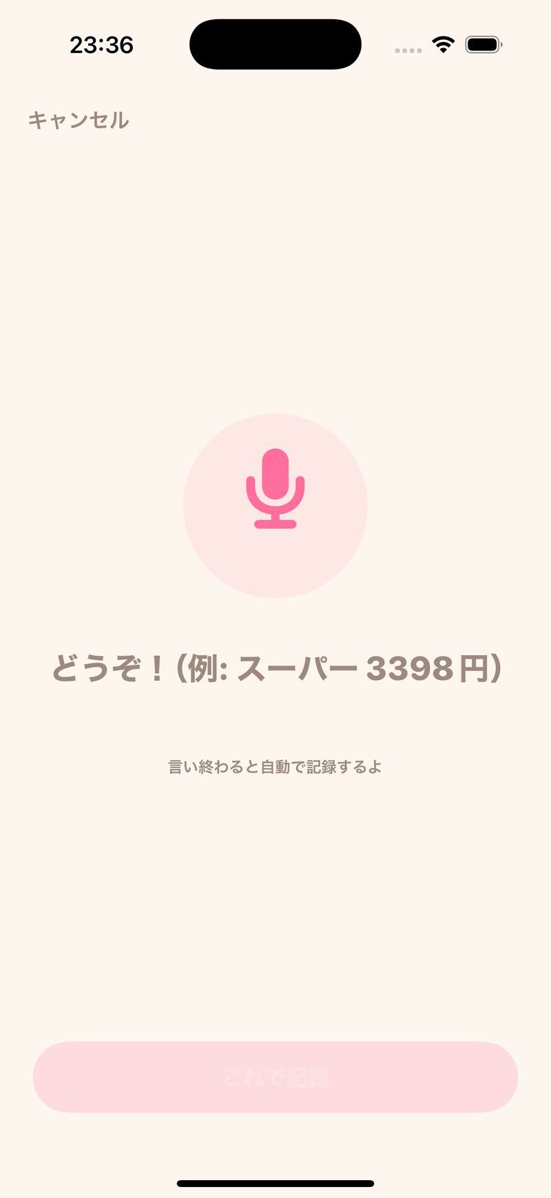 音声入力画面